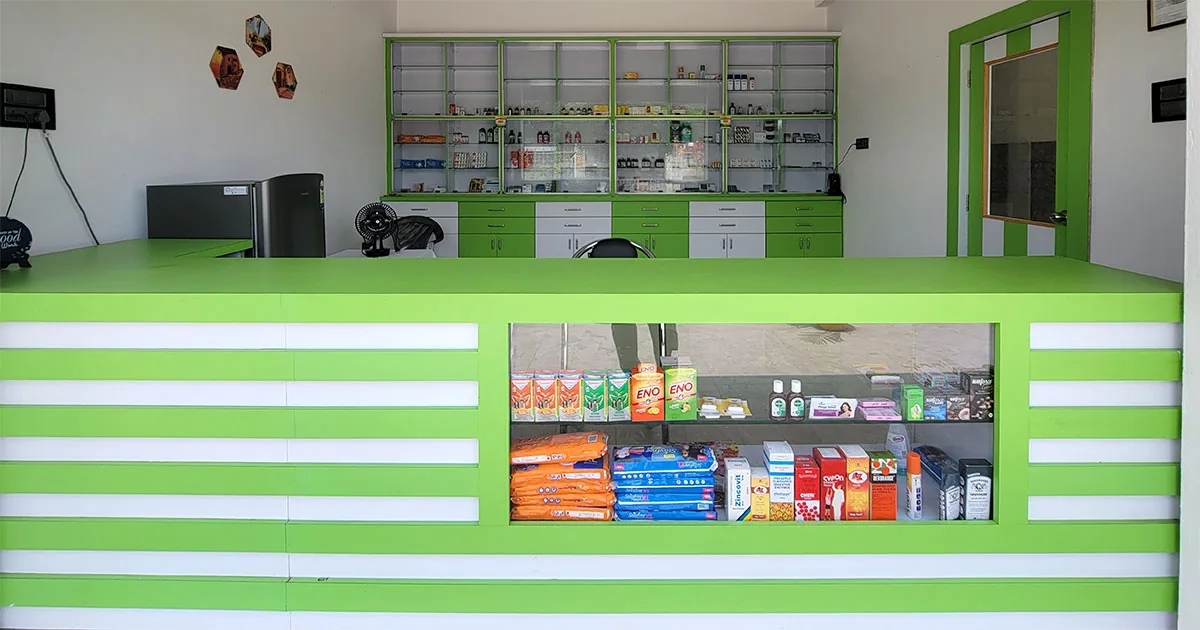Meditrust's in-house pharmacy is stocked with medicines